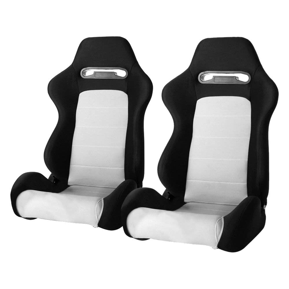 Cipher Auto Racing Seats -Black Cloth w/Grey Insert - Pair