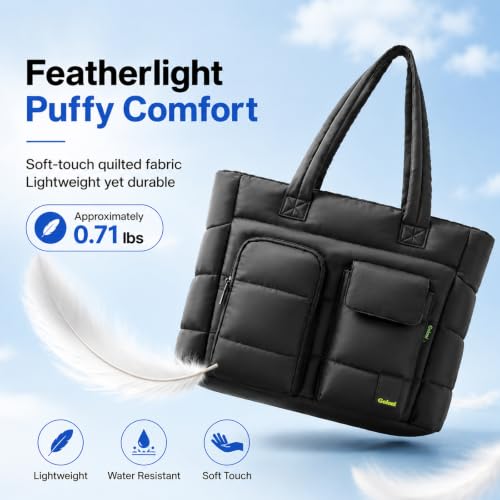 Bolso tote acolchado Goloni para mujer, bolso ligero de viaje con compartimentos, 20 L con cremallera para uso diario, trabajo y viajes miniatura 6
