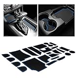 CupHolderHero Fits with Dodge Charger and Chrysler 300 Accessories 2015-2023 Premium Custom Interior Non-Slip Anti Dust Cup Holder Inserts, Center Console Liner Mats, Door Pocket 26pc Set (Blue Trim)