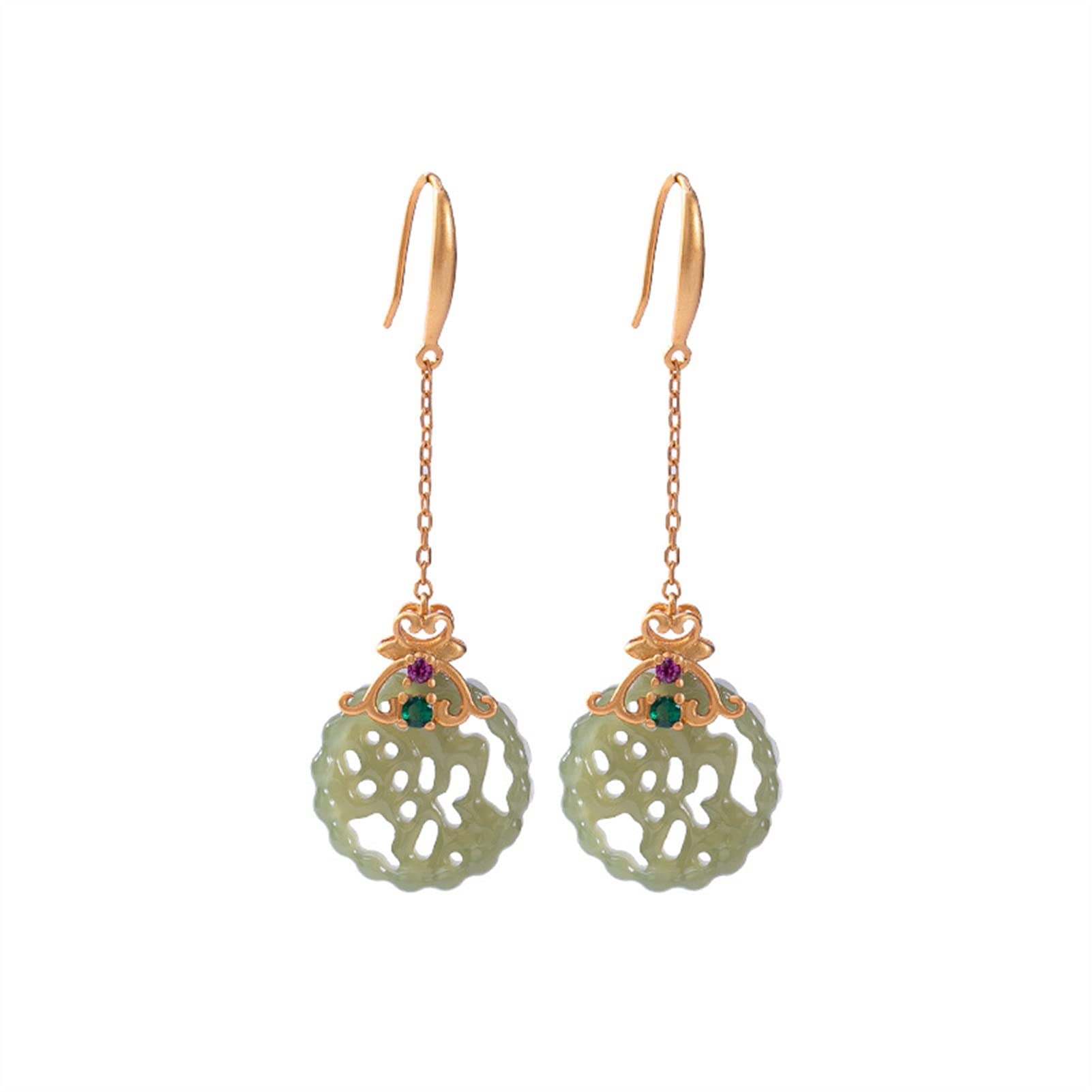 Pendientes de plata S925 chapados en oro, pendientes huecos para mujer, pendientes redondos para novia, joyería