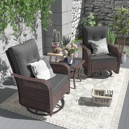 Patio-Furniture-Set-9-Pieces-Modular-Outdoor-Couch-Set-w2-Swivel-Chairs-Sectional-Wicker-Rattan-Set-wThick-Cushions-Coffee-Table-Patio-Conversation-Set-for-Backyard-Porch-Grey Patio Furniture Set 9 Pieces Modular Outdoor Couch Set w2 Swivel Chairs Sectional Wicker Rattan Set wThick Cushions Coffee Table Patio Conversation Set for Backyard Porch Grey
