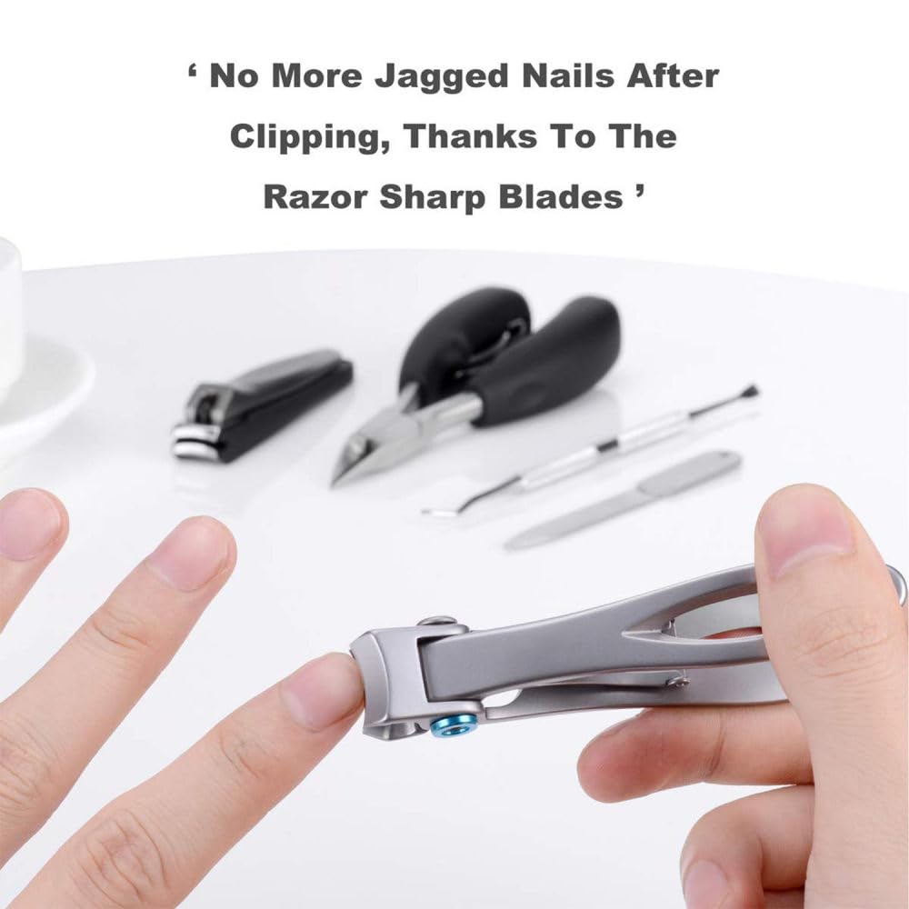 Großes Nagelknipser-Set, 5-teilig, scharf, robust, Zehennagel- und Fingernagelknipser, Zehennagelknipser für dicke Nägel, A
