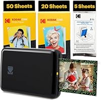 KODAK Stap Instant Photo Printer met Bluetooth/NFC, ZINK Technology & KODAK- app voor iOS en Android (blauw) Go-bundel