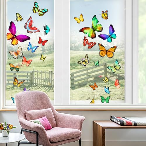 Colorful Butterfly Window Clings Anti-Collision Decals