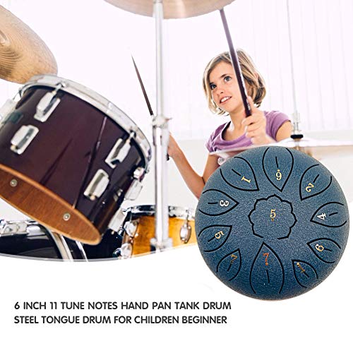 KASIQI Tambor de língua de aço, 15,24 cm, 11 notas de afinação, instrumento musical de percussão, pa