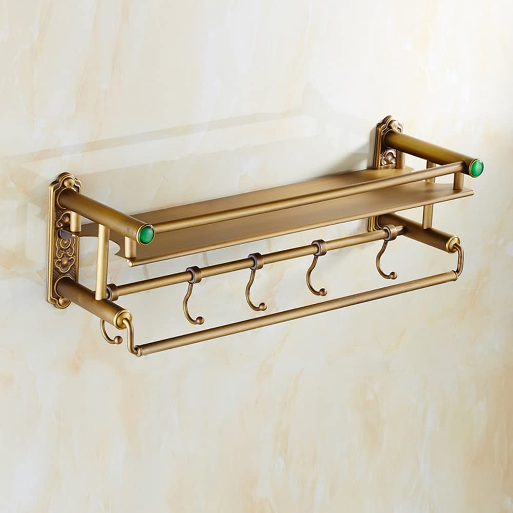 GTFDXJ Shower Caddy Antique Bathroom Corner Rack Bathroom Shelves with Hook Shelf for Bathroom Decorative Wall Shelves Cosmetic