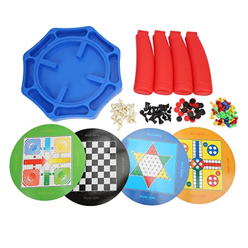 Plyndbract Juego de Mesa para niños 8 en 1, Juego de Mesa de Viaje para niños con tableros de Doble Cara, Juguetes educativos para Mayores de 3 años, Incluye Damas, Dados y ajedrez para Jugar