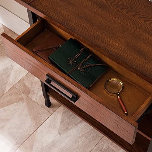 Image of Leick Home SINCE 1912 Ironcraft Foyer Bookcase with Drawer Storage