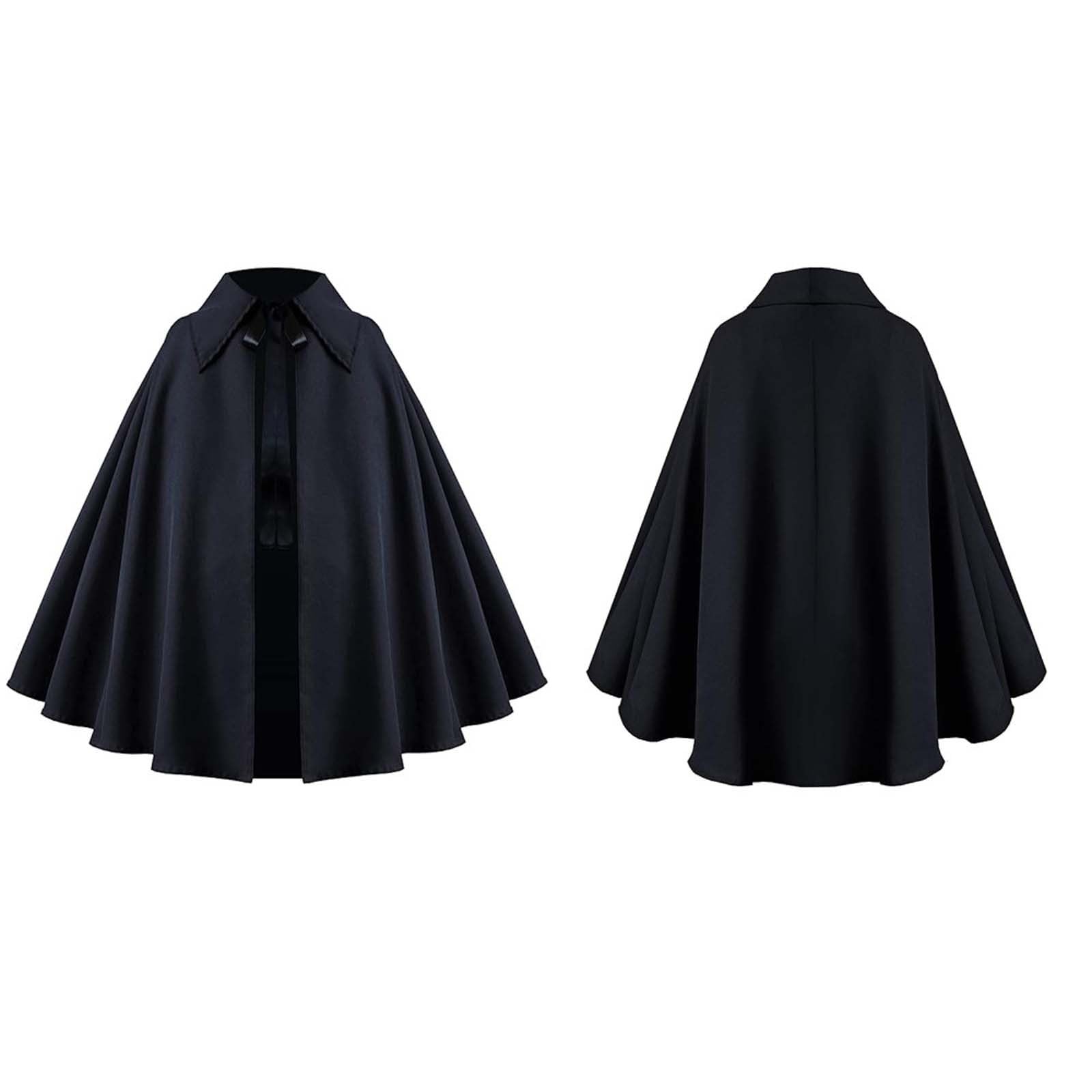 Cape médiévale pour homme - Costume d'Halloween court - Trench ample - Vêtement d'extérieur - Cosplay - Cape courte - Ouverture sur le devant