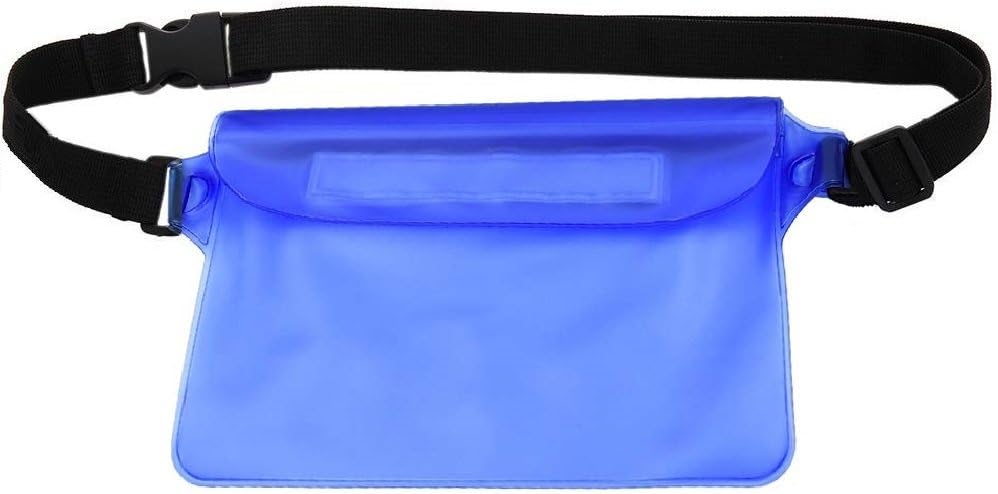 Refoss Waterproof Pouch Bag Case Waist Strap for Beach, Swim, Boating, Kayaking, Hiking, Etc - Protect Iphone, Cellphone, Camera, Cash, Mp3, Passport, Document From Water, Sand, Snow, Dust and Dirt - Blue