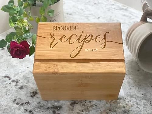 Personalized Recipe Box - Housewarming Gift, Wedding Gift, Wooden Recipe
