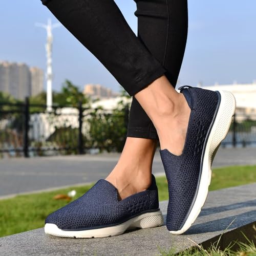 Puxowe Women's Slip-On Walking Tennis Shoes Low Top Comfortable Casual Travel Work Driving Sneaker3