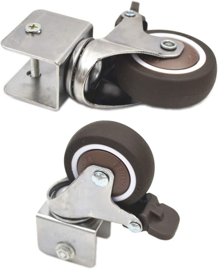 Roulettes pour meubles, Roulette robuste, roulettes pivotantes de 1, 5 po 38 mm for berceaux(2swivel+2brake,25MM U Bracket)