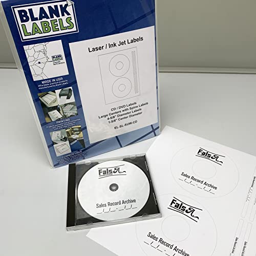 Image of CD /DVD Photo Gloss Label Full Face | Qty 50 Disc, 100 Spine | 25 Sheets Total | Inkjet Compatible | 5931 & 8942 Template | Easy to Peel | Made in USA | Blank Label