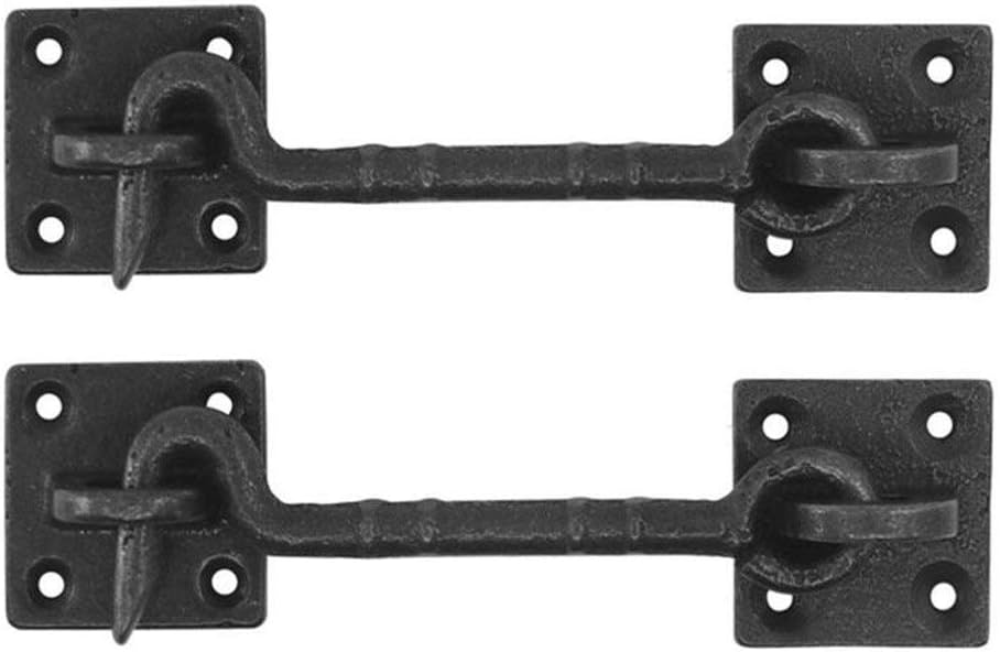 2 Pcs 4 1/2" Sliding Barn Door Lock Latch Hook & Eye Cast Copper Hardware for Wood Doors Window Gate Cabinet