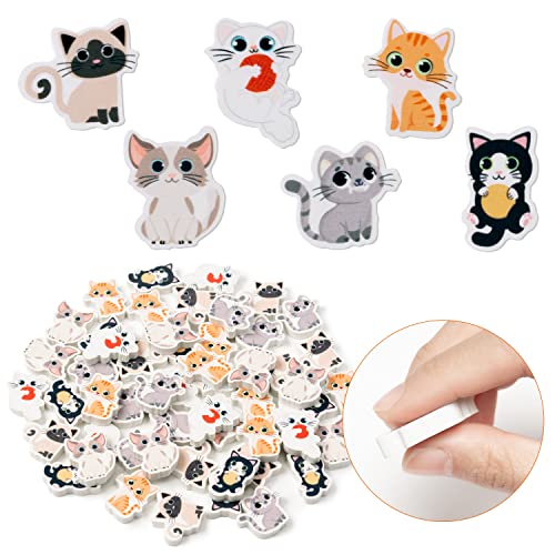 60Pcs Cute Cat Erasers Back To School Gifts For Kids Animal Pencil Top Erasers Mini Kawaii Cartoon Cat Eraser For Classroom Activities Rewards Game Prizes Cat Birthday Party Supplies, 6 Styles #TOP1