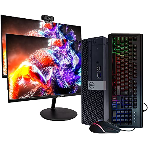 Dell 5050 Desktop Computer, Intel Core i5 Quad Core, 16GB RAM, 500GB Solid State Drive, DVD, Wi-Fi, Windows 10 Pro, Periphio Wireless Keyboard and Mouse (Renewed)
