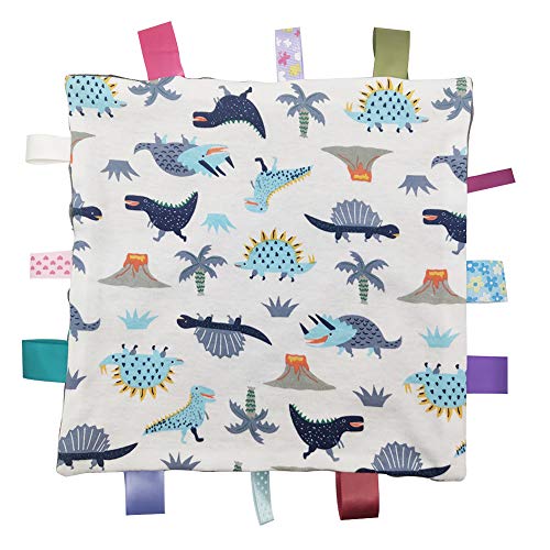 Image of Inchant Baby Boy Tag Security Blanket Grey Small Blanket with Colorful Tags Surprise for Newborns Toddlers