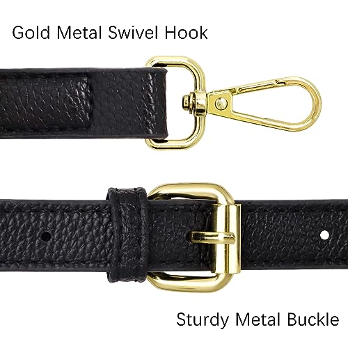 Purse Strap Replacement Crossbody Shoulder Bag, Grain Leather Adjustable Bag Strap, 42-52Inch(Black)3
