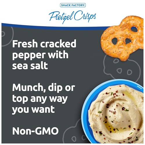 Image of Snack Factory Pretzel Crisps, Sea Salt & Cracked Pepper, 7.2 Oz (Pack of 2)