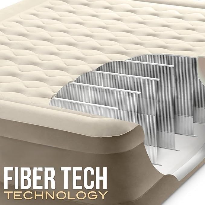 Image of Single Air Bed Inflatable Mattress with Free Electric Pump Quick Self-Inflation /Deflation Guest Air Mattress Blow up Bed for Home Camping Versatile Sofa Cum Air Bed