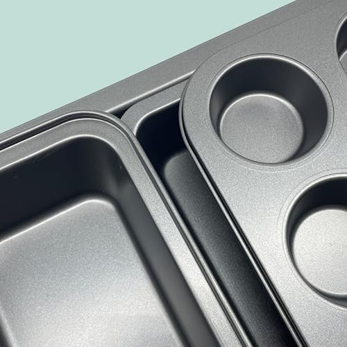Moldes para hornear de acero gris oscuro con bandeja muffins premium 7