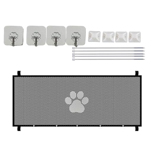 Rejilla de protección de escaleras retráctil sin taladrar para bebés y perros, puertas interiores extensibles, escaleras de seguridad para niños, valla de malla extra ancha para bebés, barrera de