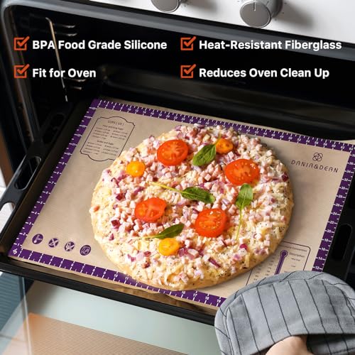 Image of Baking Mat, 26 inch x 16 inch Silicone Extra Large Non Stick Baking Sheet Mat with Measurement Non-slip Dough Rolling Mat,Reusable Food Grade Silicone Counter Mat for Making Cookies,Macarons,Bread and Pastry