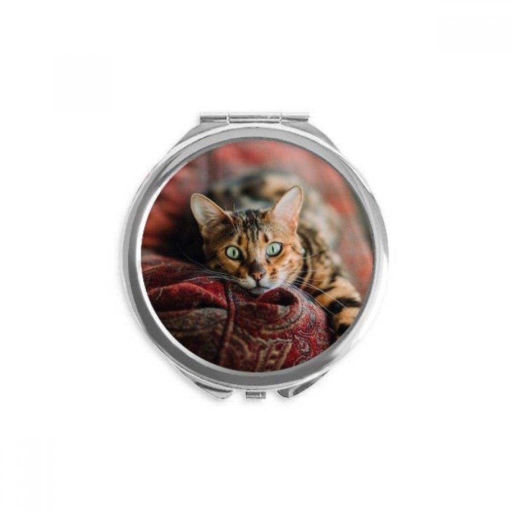 Miroir oeil de chat vert maquillage portable de poche rond petit format multicolore - 5