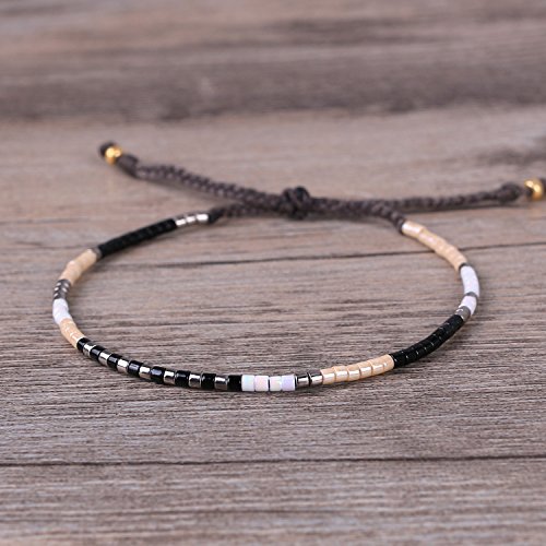 Image of KELITCH Boho Women Crystal Shell Beaded Friendship Bracelets Handmade Strand Bracelet Bangles Jewelry