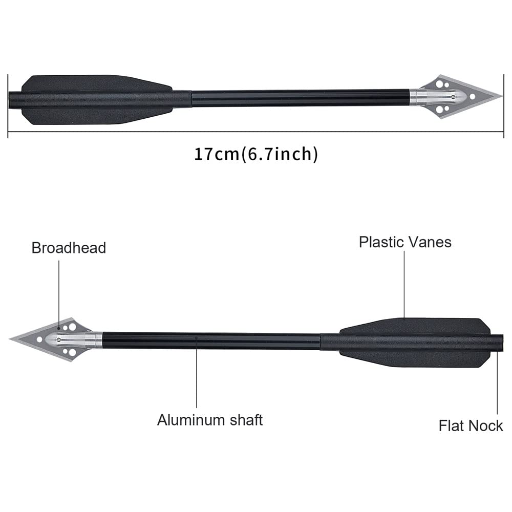 6 Flèches D'Arbalète Toparchery 6,25" - Pointes Larges Aluminium - Pour Chasse Petit Gibier