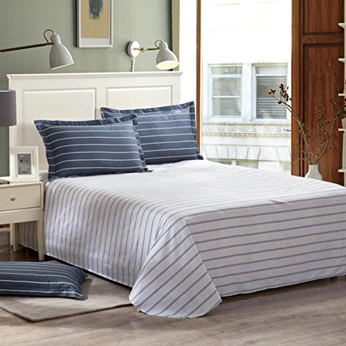Drap plat en coton et lin sergé 200x230cm pour lit simple étudiant - 2