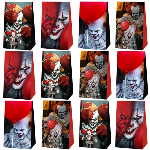 Kuailaihai 12pcs Halloween Horror IT Party Gift Bags Birthday Party Supplies Bags for Birthday Party Decorations.