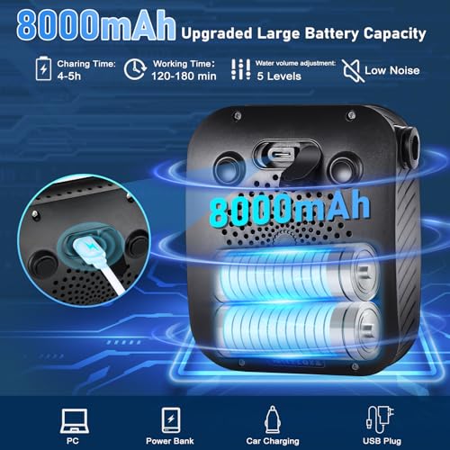 Ducha Portátil Spopal para Camping, Recargable 8000mAh [Mejorada] miniatura 2