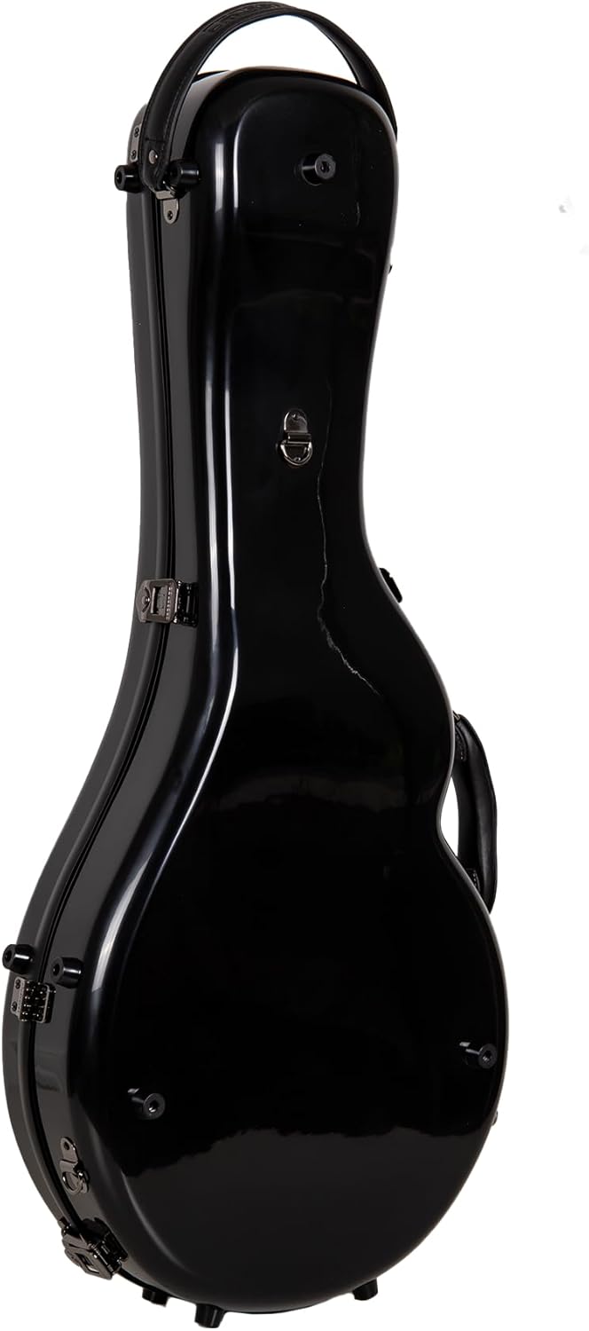 Crossrock Mandola Case for Gibson A & F Style and Eastman F Style | 100% Fiberglass Hardshell, TSA Lock, Detachable Backpack Straps–Black (CRF2020UMLBK)