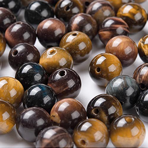 BEEFLYING 100 Pcs 8mm Natural Original Stone Beads Yellow Tiger Eye Round Beads Loose Round Beads for Jewelry Necklace Kit Making - Image 3