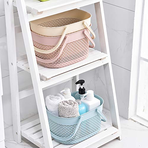 Rejomiik Portable Shower Caddy Basket, Plastic Organizer Storage Tote With Handles Toiletry Bag Bin Box For Bathroom, College Dorm Room Essentials, Kitchen, Camp, Gym, Blue #TOP5