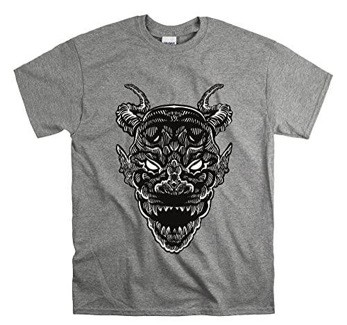 T-shirt Monster Grunge Mask unisexe gris XXL pour homme et femme