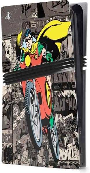 Skinit Decal Gaming Skin Compatible with PS5 Pro Console - Officially Licensed DC Comics Robin Official Logo Design