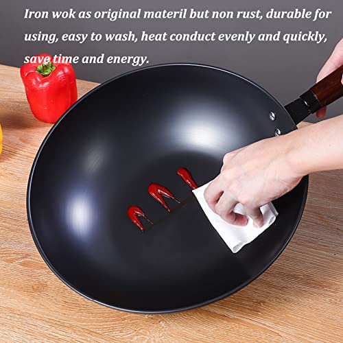 Wok de Hierro Fundido Forjado a Mano 32 cm miniatura 4