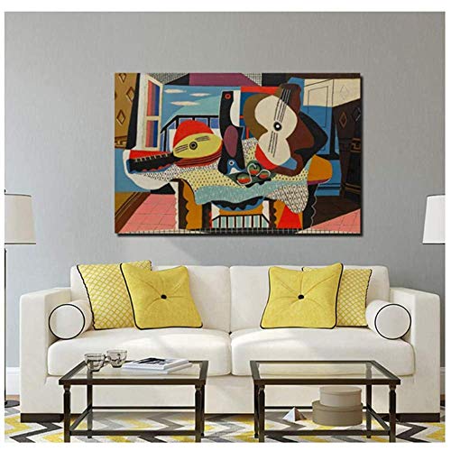 HHLSS Cuadros de la Pared 20x30cm sin Marco Pablo Picasso Mandolina y...