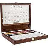 Sennelier L'Aquarelle Wood Watercolor Half Pan Set, 24 Half Pans, Porcelain Palette, Sennelier...