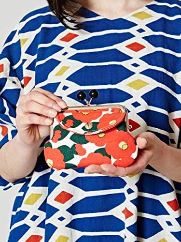 [倭物や Kaya] Fancy Kimono Gamaguchi - Purse with Clasp/Japanese Retro Parent and Child Purse Partition 7JMP8203 Camellia RED
