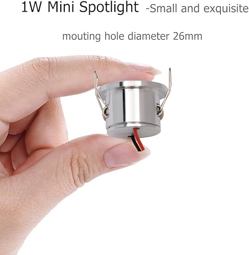 Miniatura 5 de Scpopfer Paquete de 2 mini focos empotrados de 1 W para escaparate de techo debajo del gabinete, con CA 110 V, 220 V a DC3-12 V, fuente de