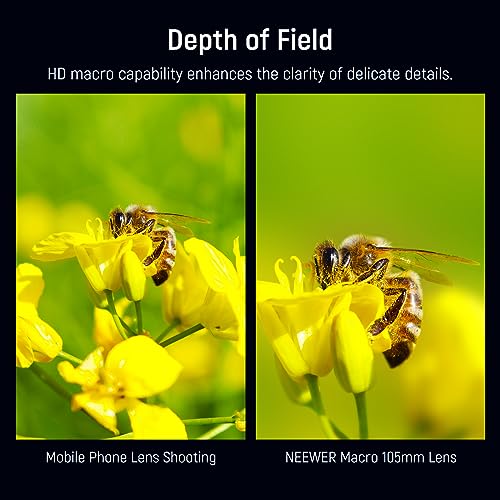 Image of NEEWER HD 105mm Macro Lens Only for 17mm Thread Backplate, Compatible with SmallRig NEEWER iPhone Samsung Phone Cage Case with 17 mm Lens Adapter, Compatible with Sandmarc, 46mm Front Thread, LS-26