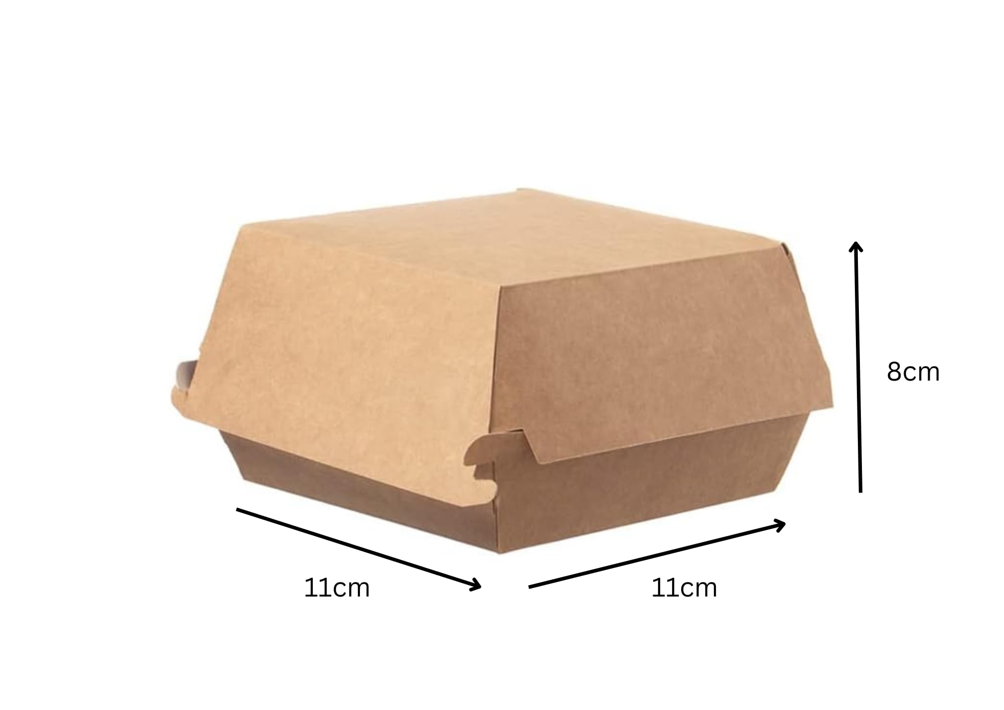 Take Away Lot de 300 boîtes à hamburger avec couvercle à charnière I Boîte à hamburger en carton I To Go Burger Emballage 11 x 11 x 8 cm I Biodégradable