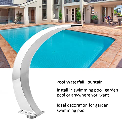 Cascada para piscina de acero inoxidable con elegante diseño curvo 3