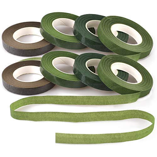 Floral Tapes for Bouquet, 8 Rolls Flower Adhesives Stem Wrap for Bouquet Stem Wrapping and Floral Crafts (1 2  Wide, 30 Yard Roll, 4 Colors)