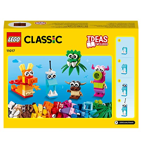 Classic Mostri Creativi, Giochi Educativi per Bambini e Bambine da 4 Anni in su, Personaggi e Animali Giocattolo da Costruire in Mattoncini, Set che Stimola la Fantasia, Idee Regalo 11017 - Lego - Immagine 7