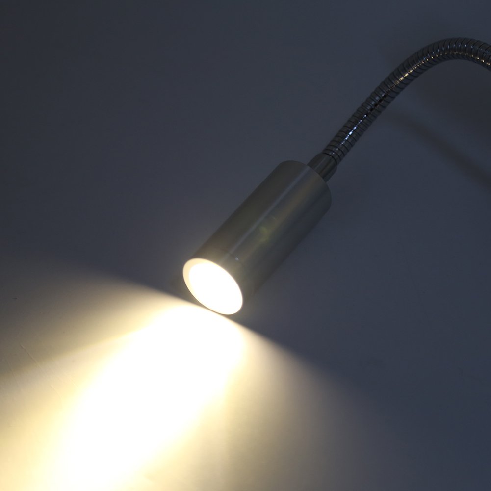 FTVOGUE Applique de lecture de chevet à LED trou latéral sans interrupteur (lumière chaude 3W3500) 85-265V